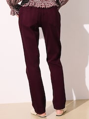 Burgundy Red Slim Mid Rise Stretch Jeans - Image 3 of 7