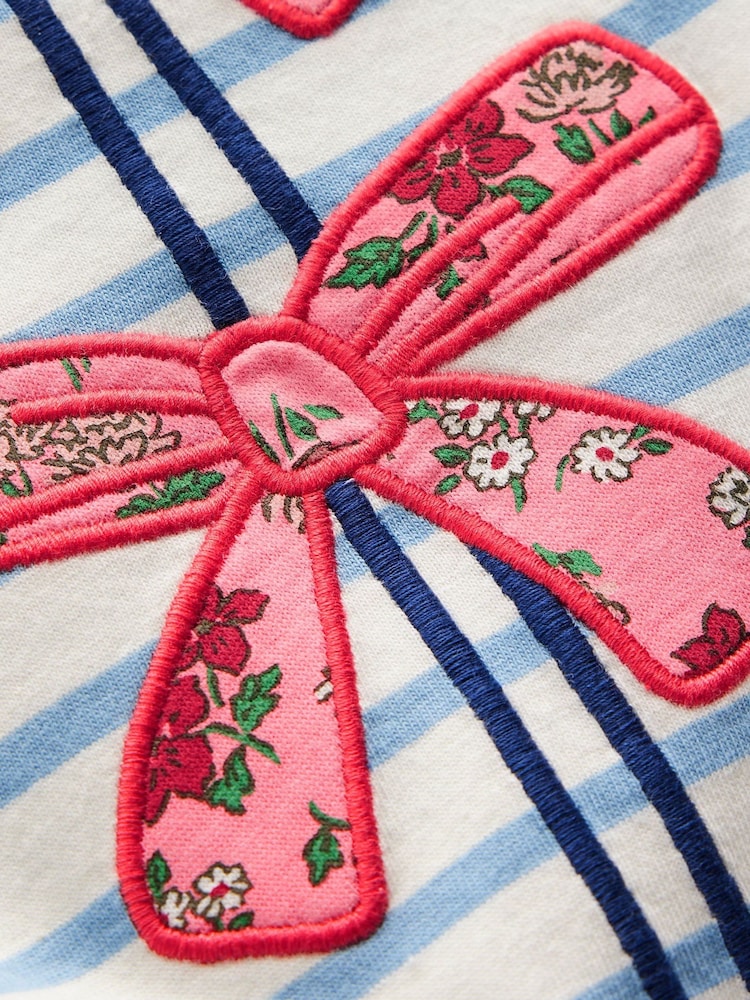 Boden Blue Puff Sleeve Applique T-Shirt - Image 3 of 3