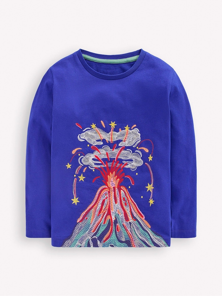 أزرق - رداء علوي أكمام طويلة ومزينة بدرزات كبيرة من Boden - صورة 1 من 2