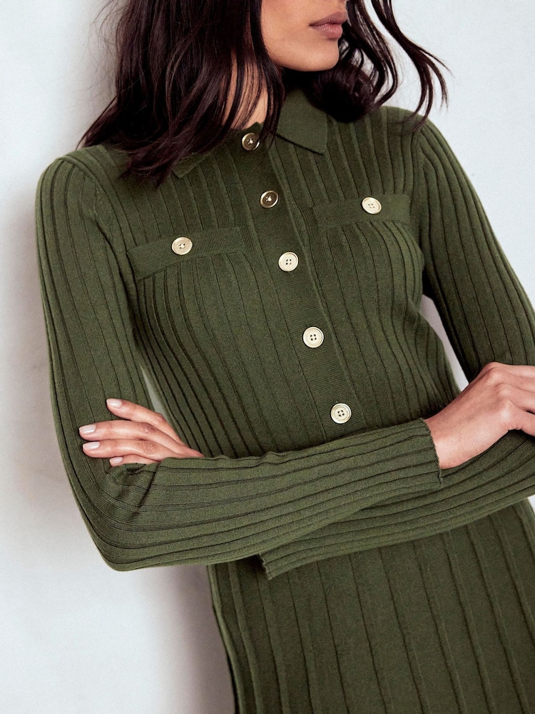 Boden Bronte Knitted Rib Shirt Dress - صورة 2 من 7