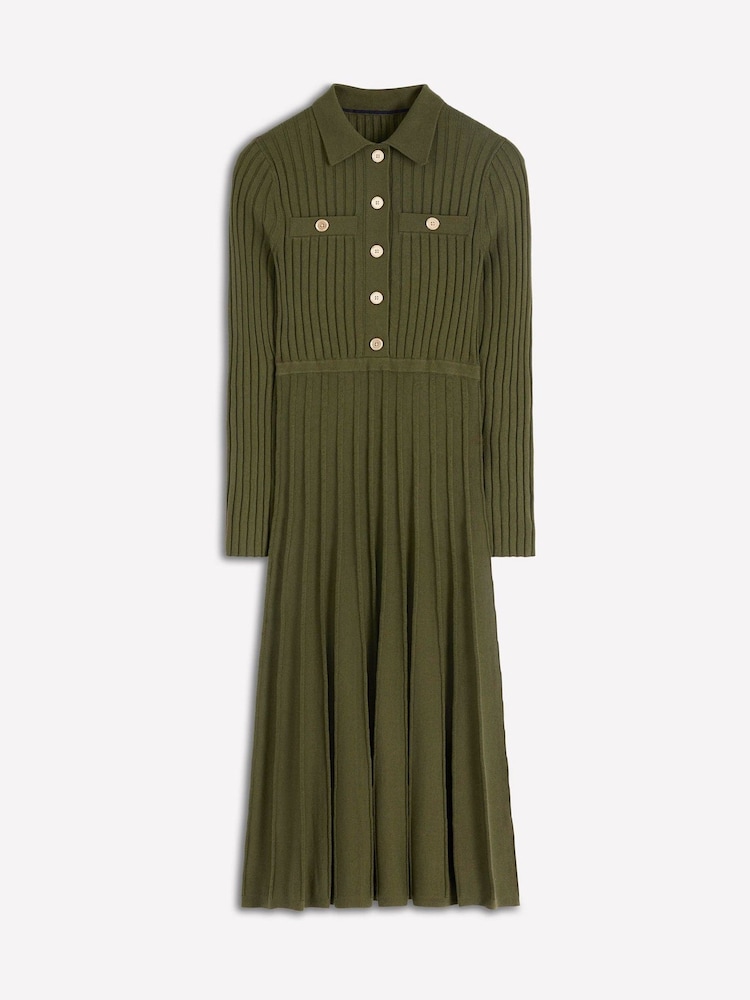 Buy Boden Green Bronte Knitted Rib Shirt Dress from Next Canada
