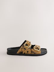 Animal Leather Forever Comfort® Double Strap Footbed Sandals - Image 7 of 9