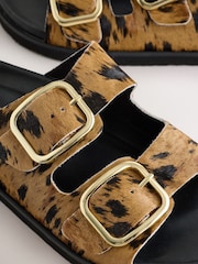 Animal Leather Forever Comfort® Double Strap Footbed Sandals - Image 9 of 9