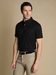 Charles Tyrwhitt Black Smart Jersey Polo Shirt - Image 1 of 5
