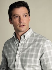 Camisa de flanela escovada xadrez grande Charles Tyrwhitt, corte slim. - Imagem 2 de 5