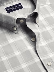 Camisa de flanela escovada xadrez grande Charles Tyrwhitt, corte slim. - Imagem 4 de 5