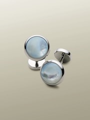 Charles Tyrwhitt Blue Mother Of Pearl Cufflinks - Image 1 of 2