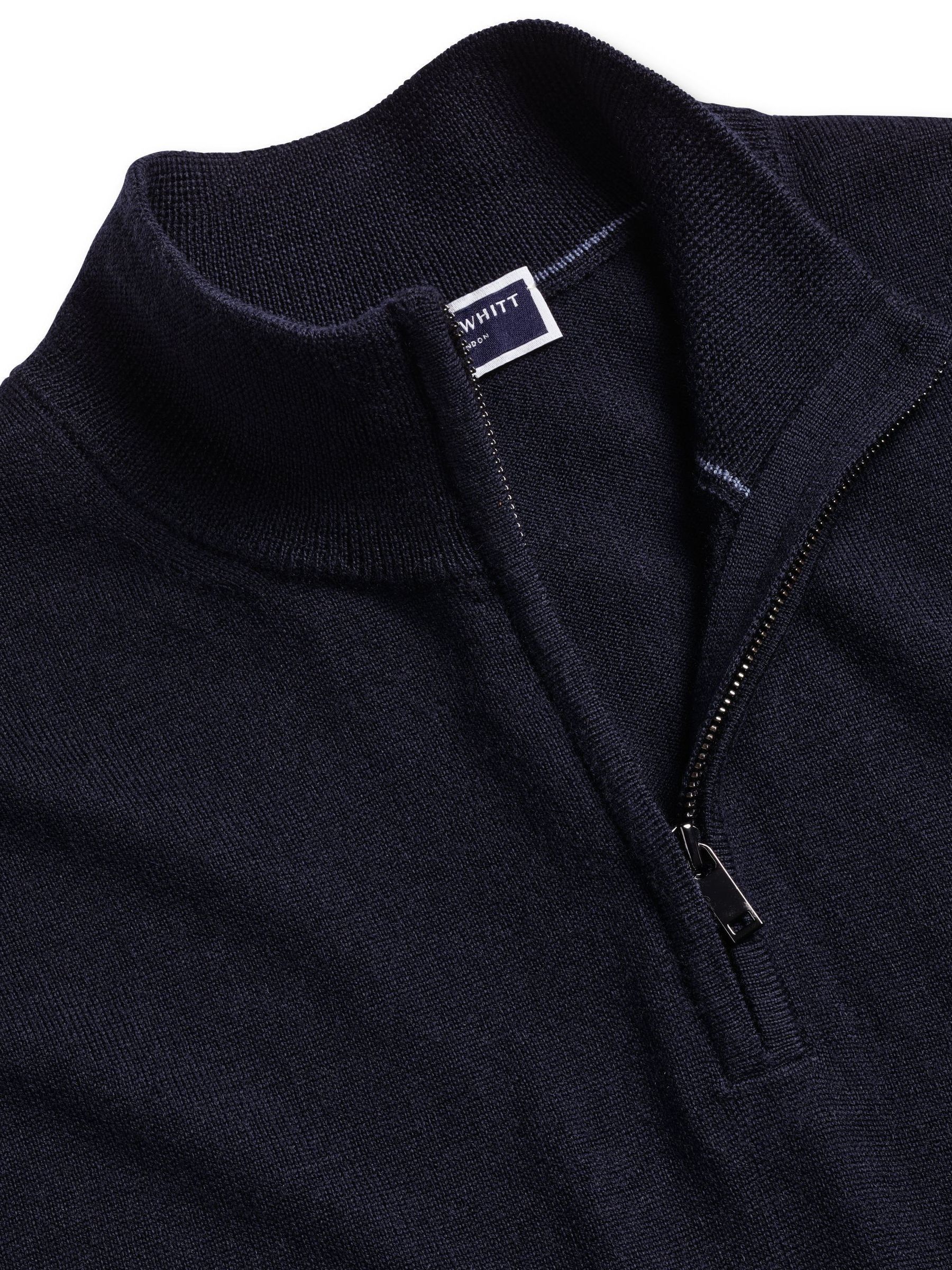 Buy Charles Tyrwhitt Navy Pure Merino Quarter Zip Jumper from Next