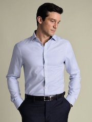 Charles Tyrwhitt Blue Ice  Non-Iron Twill Cutaway Classic Fit Shirt - Image 1 of 6