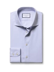 Charles Tyrwhitt Blue Ice  Non-Iron Twill Cutaway Classic Fit Shirt - Image 4 of 6
