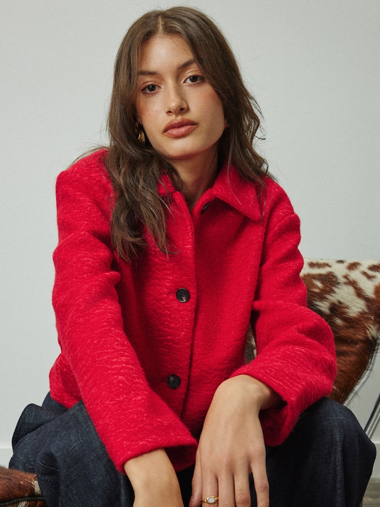 Red Coatigan Bomber Jacket - Image 1 of 9