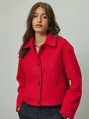 Red Coatigan Bomber Jacket - Image 3 of 9