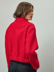 Red Coatigan Bomber Jacket - Image 5 of 9