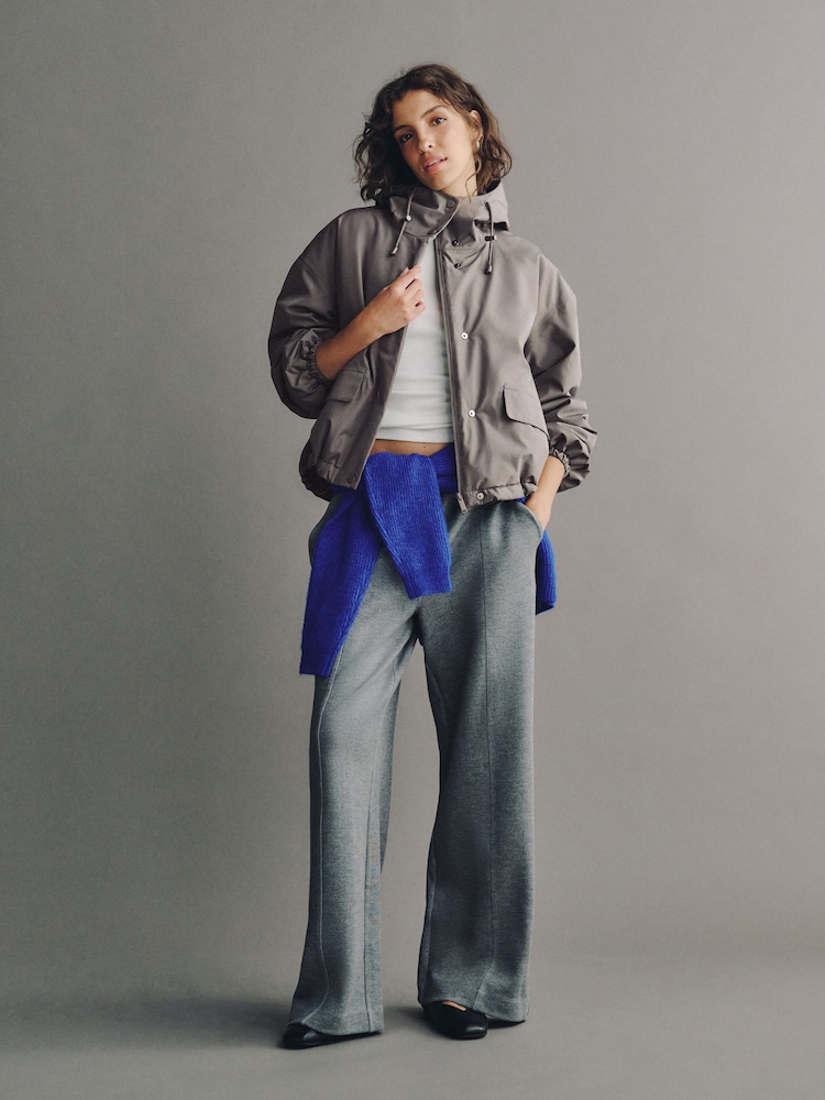 Grey Waterproof Funnel Neck Padded Bomber Jacket - Image 2 of 8 Grey Waterproof Funnel Neck Padded Bomber Jacket - Image 2 of 8