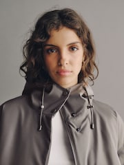 Grey Waterproof Funnel Neck Padded Bomber Jacket - Image 4 of 8