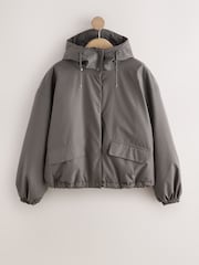Grey Waterproof Funnel Neck Padded Bomber Jacket - Image 6 of 8