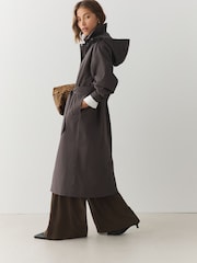Mocha Brown Water Proof Trench Coat - Image 2 of 9