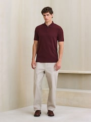 Brown Smart Jaquard Polo Shirt - Image 2 of 8