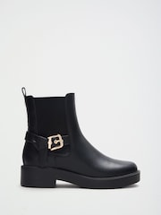 Qara - Lipsy Faux Suede Buckle Ankle Chelsea çəkmələr - 7şəkildən 3 şəkil
