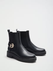 Qara - Lipsy Faux Suede Buckle Ankle Chelsea çəkmələr - 7şəkildən 4 şəkil