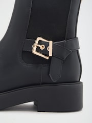 Qara - Lipsy Faux Suede Buckle Ankle Chelsea çəkmələr - 7şəkildən 5 şəkil