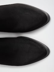 Lipsy Black Standard fit Faux Suede Mid Block Heel Pull On Chelsea Boots - Image 6 of 7