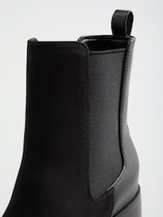 Lipsy Black Standard fit Faux Suede Mid Block Heel Pull On Chelsea Boots - Image 7 of 7