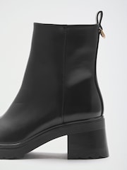 Lipsy Black Standard fit Faux Leather Patent Chunky Mid Block Heeled Boots - Image 6 of 8
