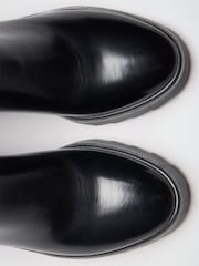 Lipsy Black Standard fit Faux Leather Patent Chunky Mid Block Heeled Boots - Image 7 of 8