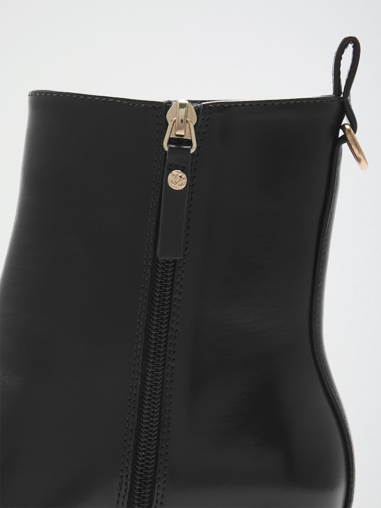 Lipsy Black Standard fit Faux Leather Patent Chunky Mid Block Heeled Boots - Image 8 of 8 Lipsy Black Standard fit Faux Leather Patent Chunky Mid Block Heeled Boots - Image 8 of 8