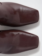 Lipsy Chocolate Brown Faux Leather Square Toe High Heel Ankle Boots - Image 6 of 7