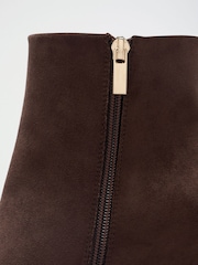 Lipsy Chocolate Brown Wide Fit Mid Block Heel Smart Ankle Boots - Image 7 of 7