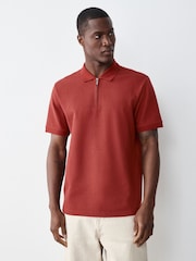 Red/Ice Grey/Navy - Polo texturé coupe classique - Image 3 de 10