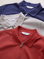 Red/Ice Grey/Navy - Polo texturé coupe classique - Image 8 de 10