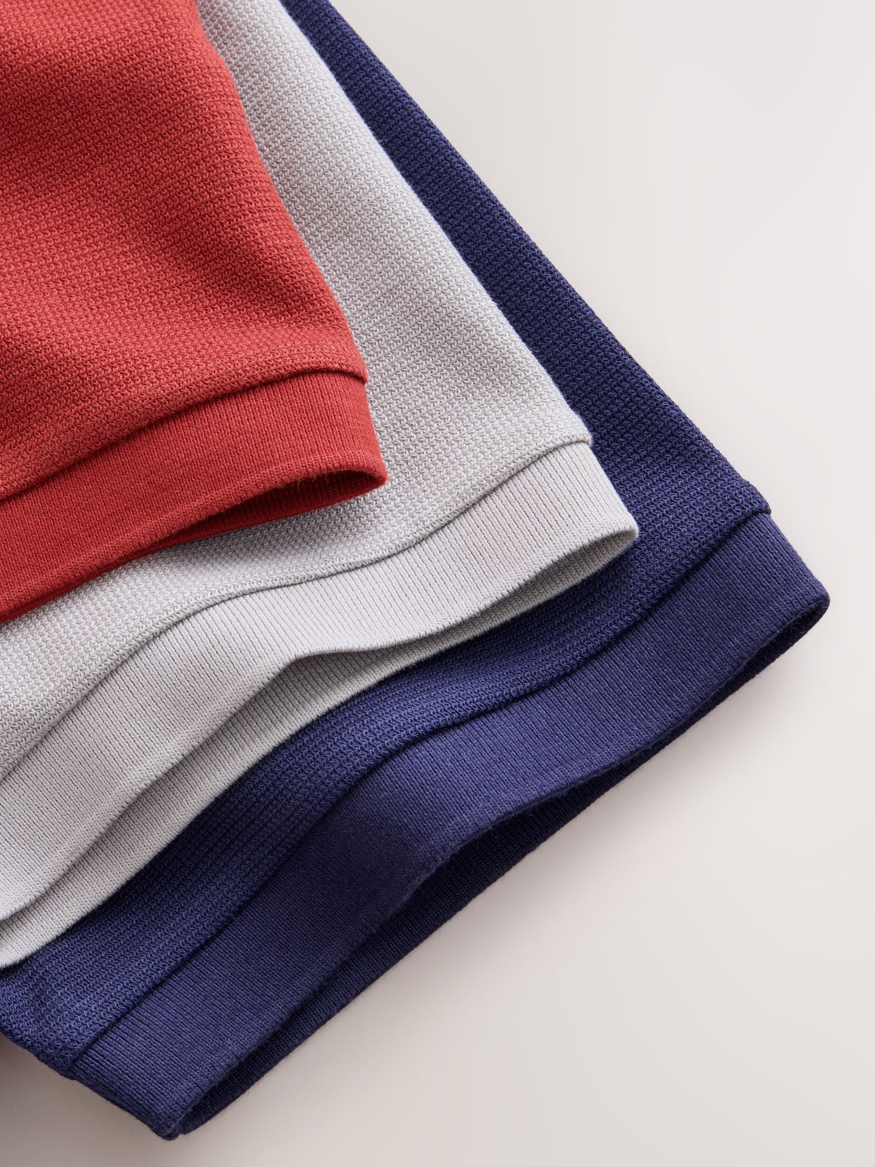 Buy Red/Ice Grey/Navy Regular Fit Textured Smart Polo Shirt from