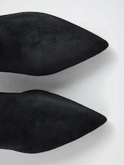 Lipsy Black Standard fit Faux Suede Pointed Toe Low Kitten Heel Smart Ankle Boots - Image 4 of 5