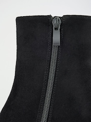 Lipsy Black Standard fit Faux Suede Pointed Toe Low Kitten Heel Smart Ankle Boots - Image 5 of 5