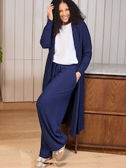 Live Unlimited Blue Navy Ribbed Supersoft Cardigan - Image 2 of 3