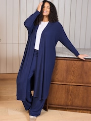 Live Unlimited Blue Navy Ribbed Supersoft Cardigan - Image 3 of 3