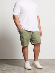 BadRhino Big & Tall Green Washed Cargo Shorts - Image 1 of 4