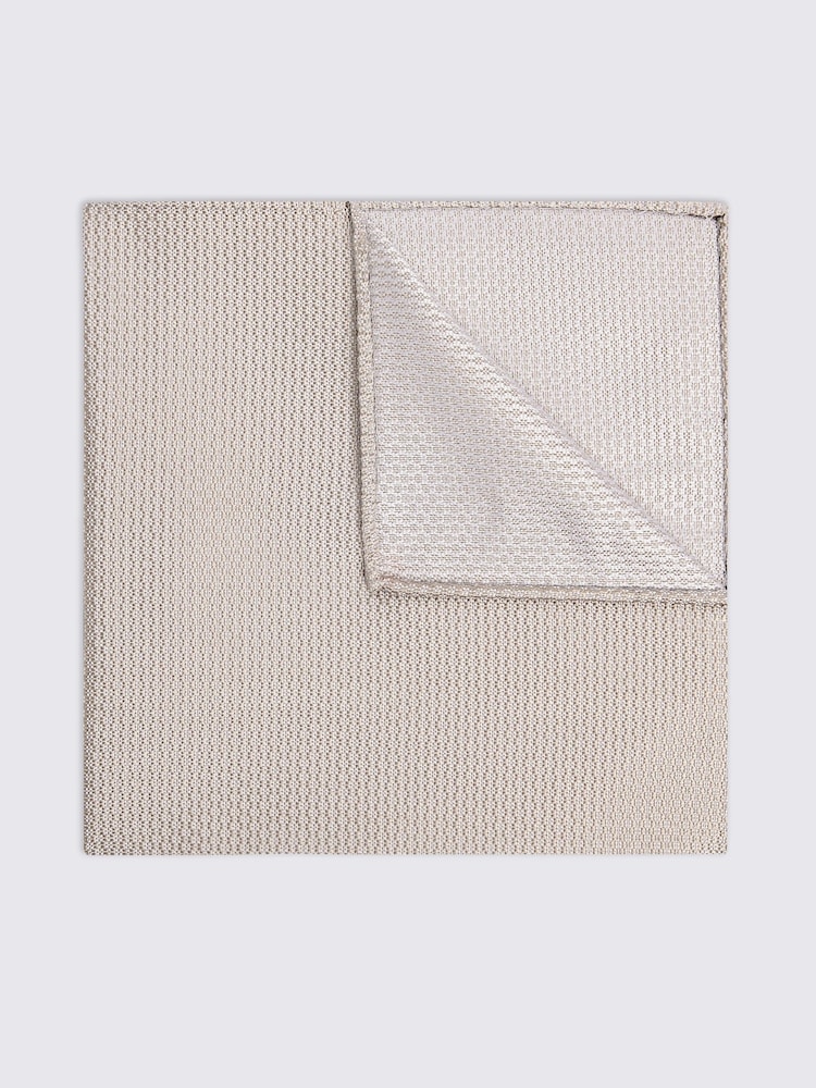 MOSS Champagne Silk Semi Plain Pocket Square - Image 1 of 2