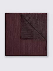 MOSS Burgundy Silk Semi Plain Pocket Square - Image 1 of 2