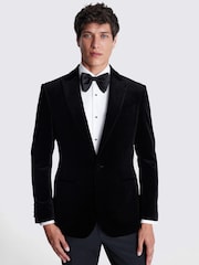 MOSS Black Tailored Fit Velvet Jacket - Image 1 of 5