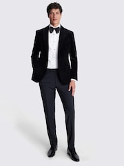 MOSS Black Tailored Fit Velvet Jacket - Image 2 of 5