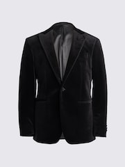 MOSS Black Tailored Fit Velvet Jacket - Image 5 of 5