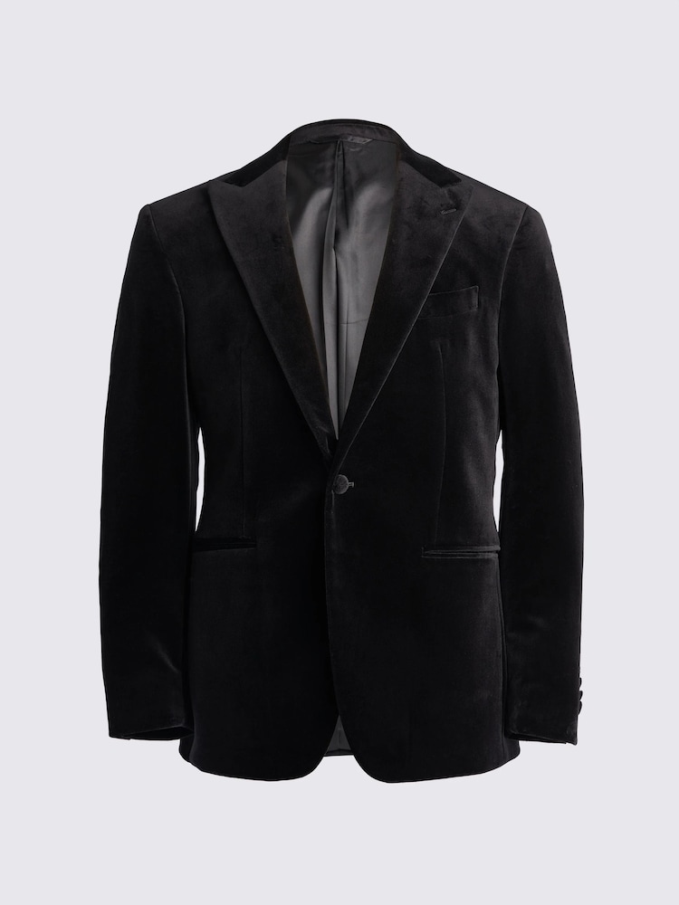 MOSS Black Tailored Fit Velvet Jacket - Image 5 of 5