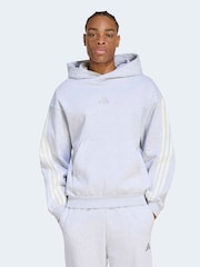 adidas Grey Kit 3-Stripes Hoodie - Image 1 of 6