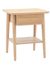 Gallery Home Natural Temara Oak 1 Drawer Bedside Table - Image 5 of 8