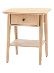 Gallery Home Natural Temara Oak 1 Drawer Bedside Table - Image 7 of 8