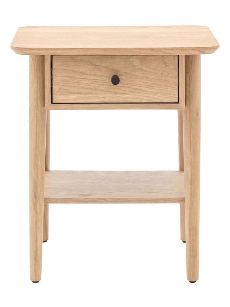 Gallery Home Natural Temara Oak 1 Drawer Bedside Table - Image 8 of 8 Gallery Home Natural Temara Oak 1 Drawer Bedside Table - Image 8 of 8